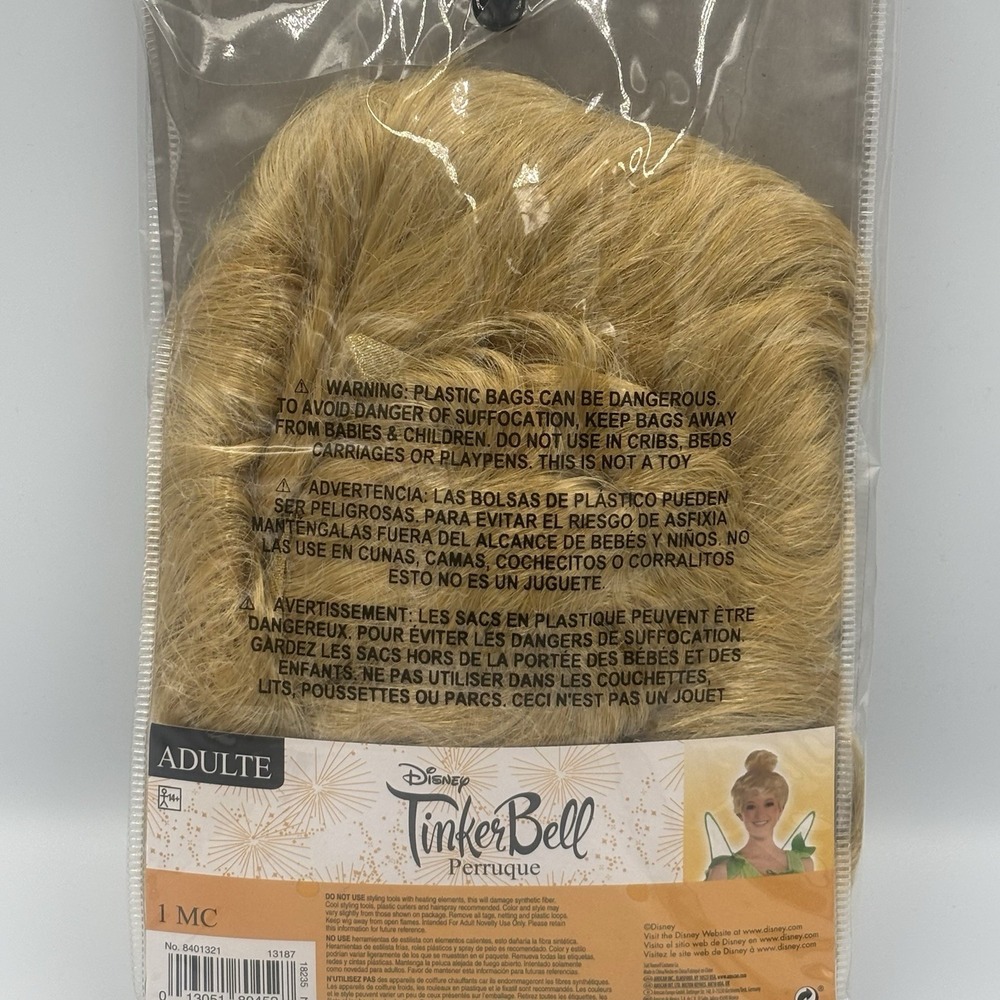 Disney TinkerBell Adult Wig Costume Accessory Halloween‎ I Fairy Tale - Picture 4 of 7